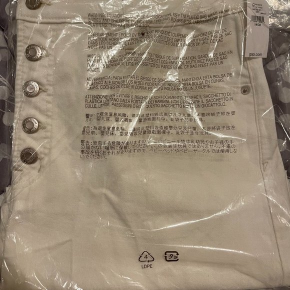 White High Rise Denim Skirt with Washwell™ - Picture 5 of 5